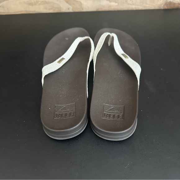 Reef Cushion Court White Black Sassy Women's Flip Flop Sandals Size 10 Thongs - Picture 2 of 10